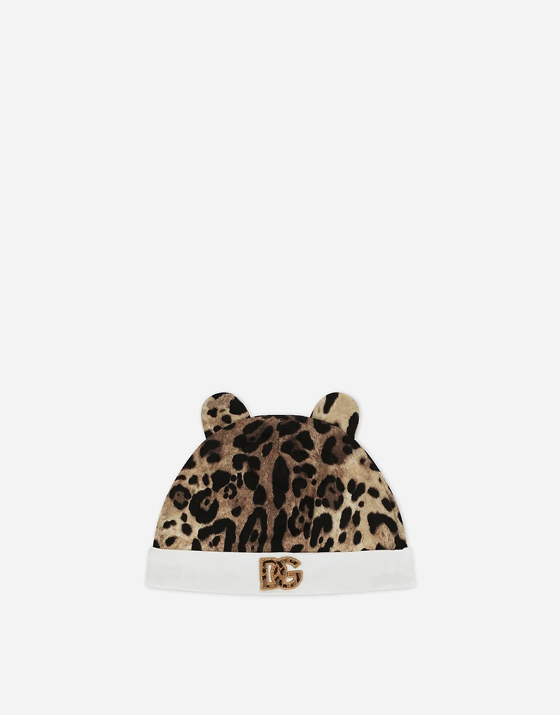 3-piece gift set in baby leopard-print jersey