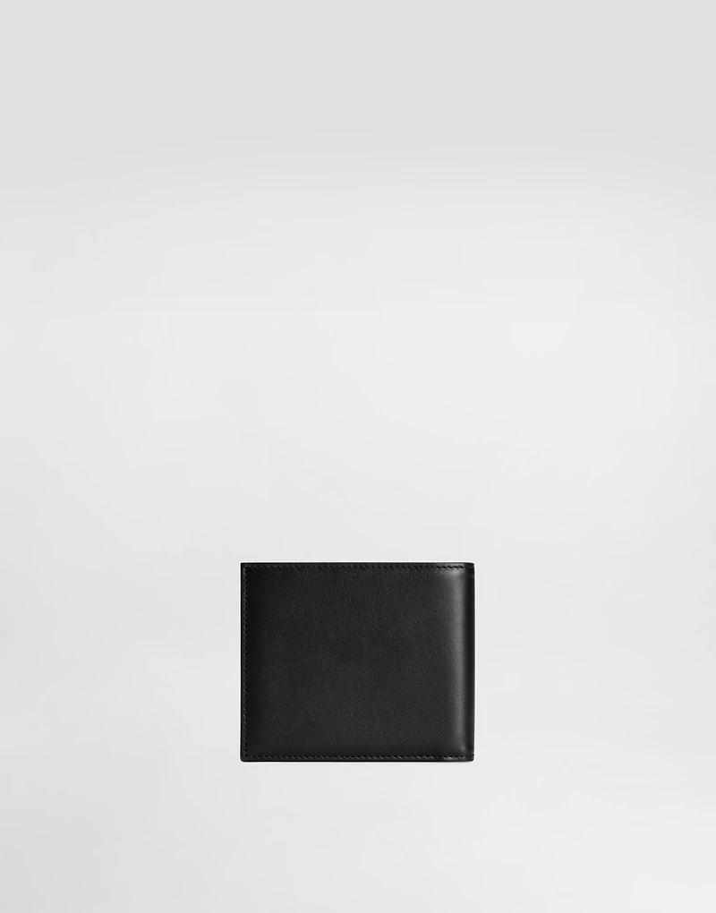 Calfskin bifold wallet with raised logo