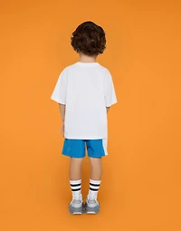 Nylon swim trunks with DG logo print