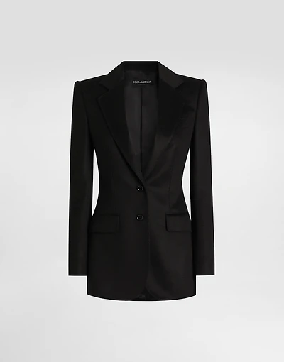 Single-breasted jacket silk and Cashmere