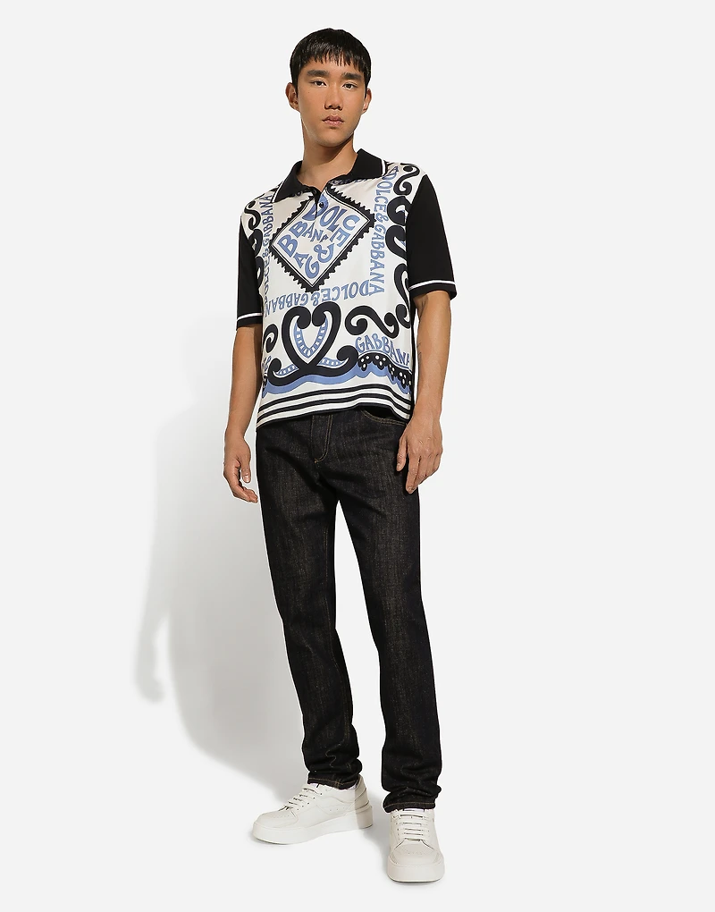 Regular-fit blue denim jeans
