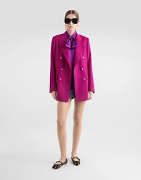 Oversize double-breasted cashmere jacket