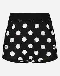 Wool and silk high-waisted panties with polka-dot inlay