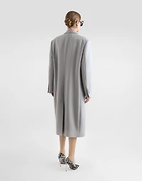 Oversize single-breasted cashmere baize coat