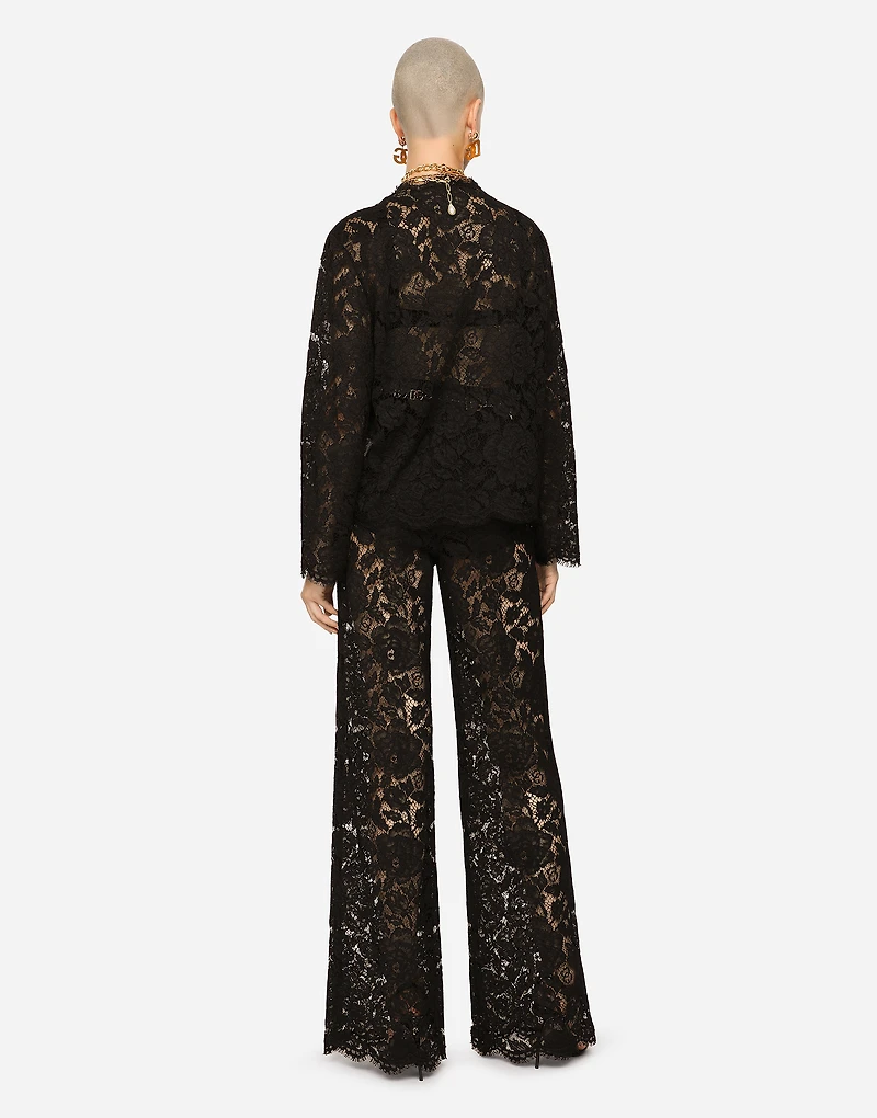 Single-breasted lace jacket