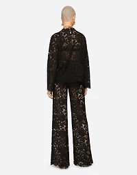 Single-breasted lace jacket