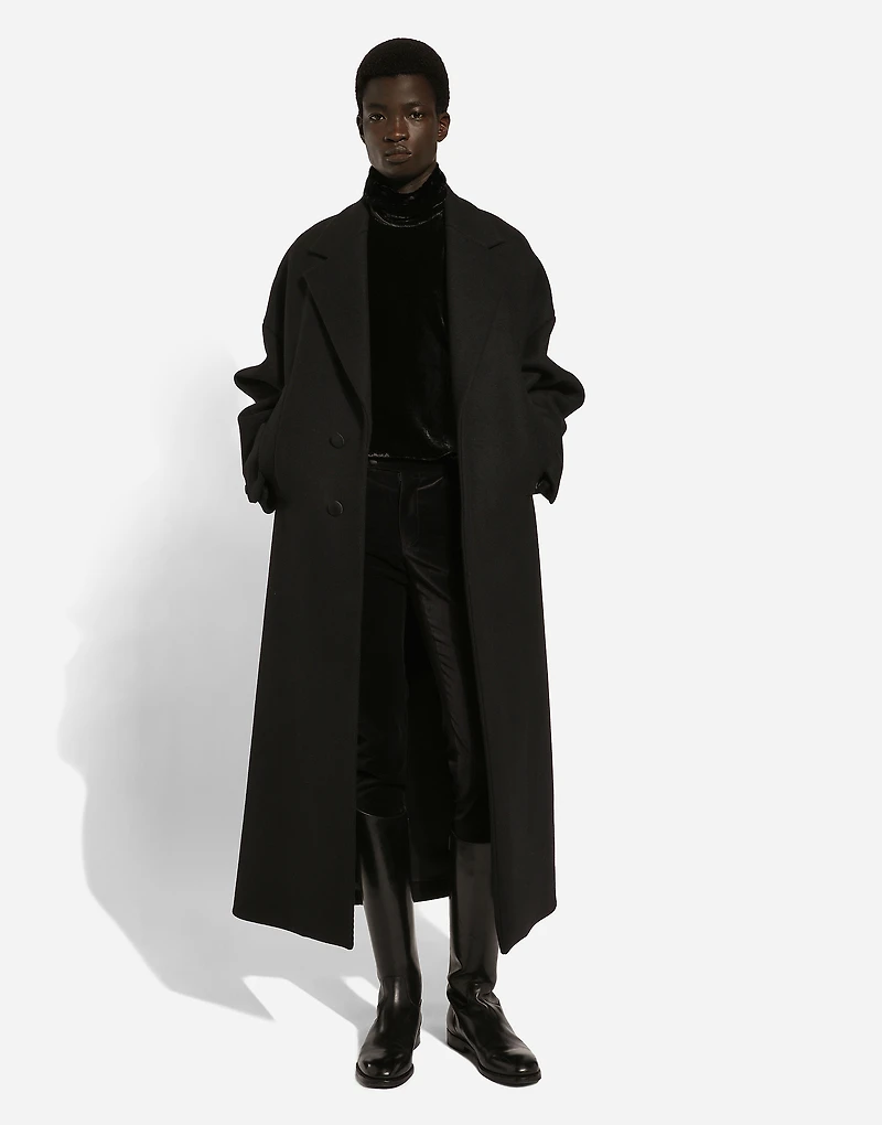 Oversize single-breasted wool coat