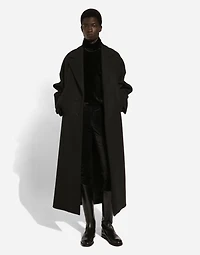 Oversize single-breasted wool coat