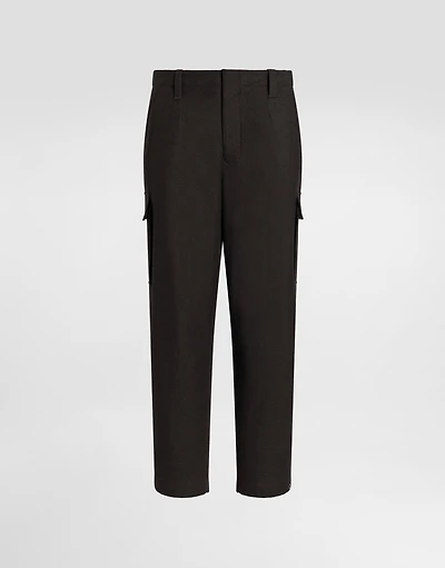 Melange wool mat trousers