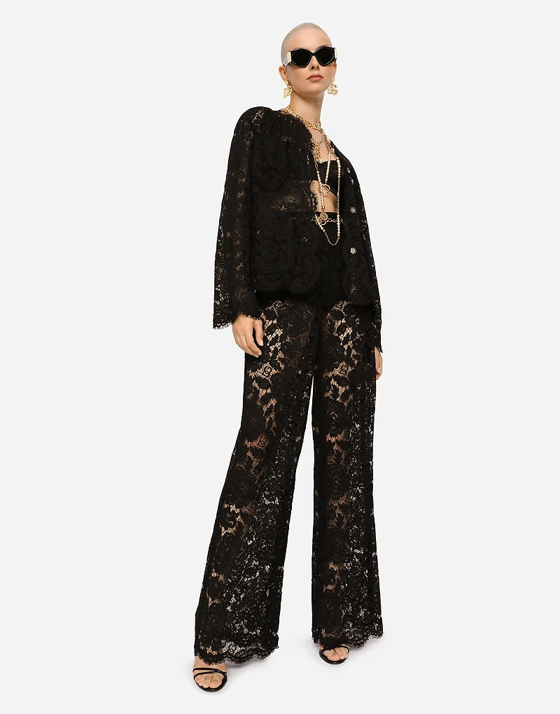 Single-breasted lace jacket