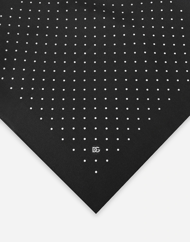 Silk jacquard pocket square with DG logo