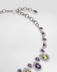 Eleganza Necklace 18-carat white gold, amethysts, peridots, and sapphires