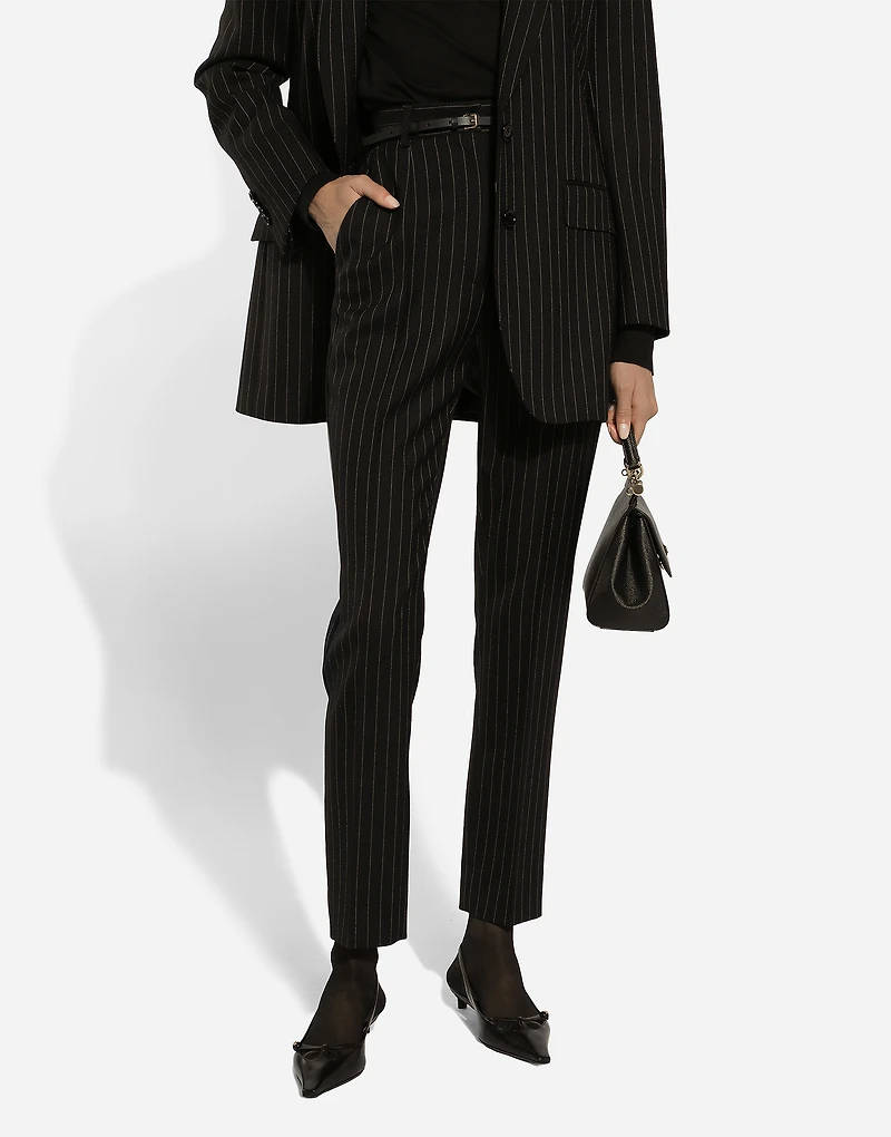 Tailored pinstripe wool pants