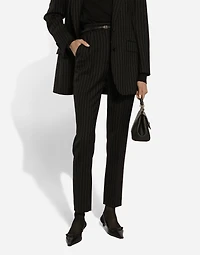 Tailored pinstripe wool pants