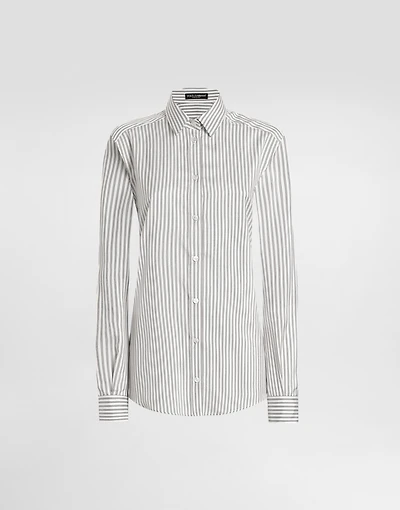 Silk shirt with striped print