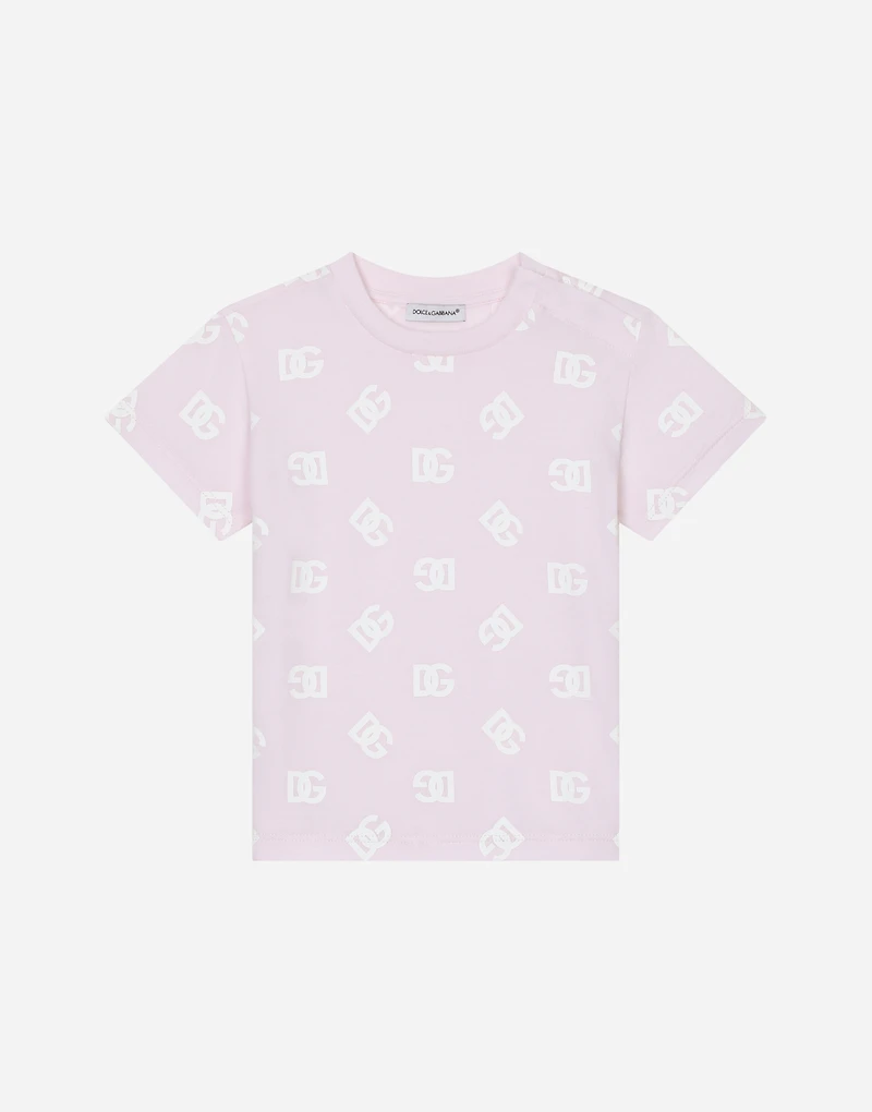 Jersey T-shirt with all-over DG logo print