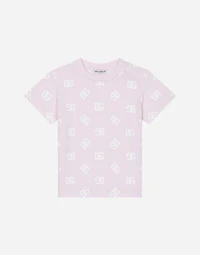 Jersey T-shirt with all-over DG logo print