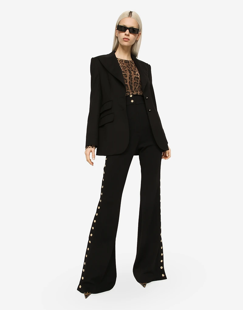 Gabardine Turlington jacket with top-stitching