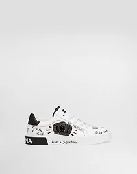 Printed calfskin portofino light sneakers