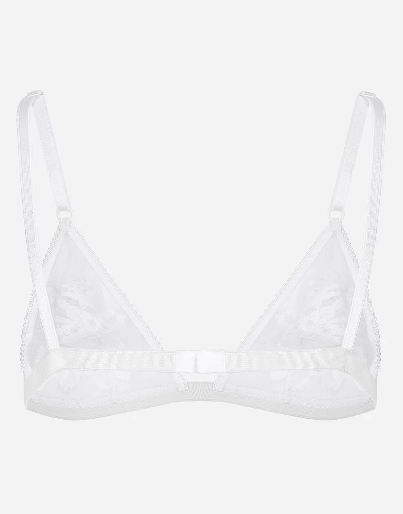 Lace and tulle soft-cup triangle bra