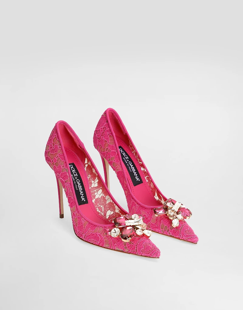 Rainbow lace pumps lurex