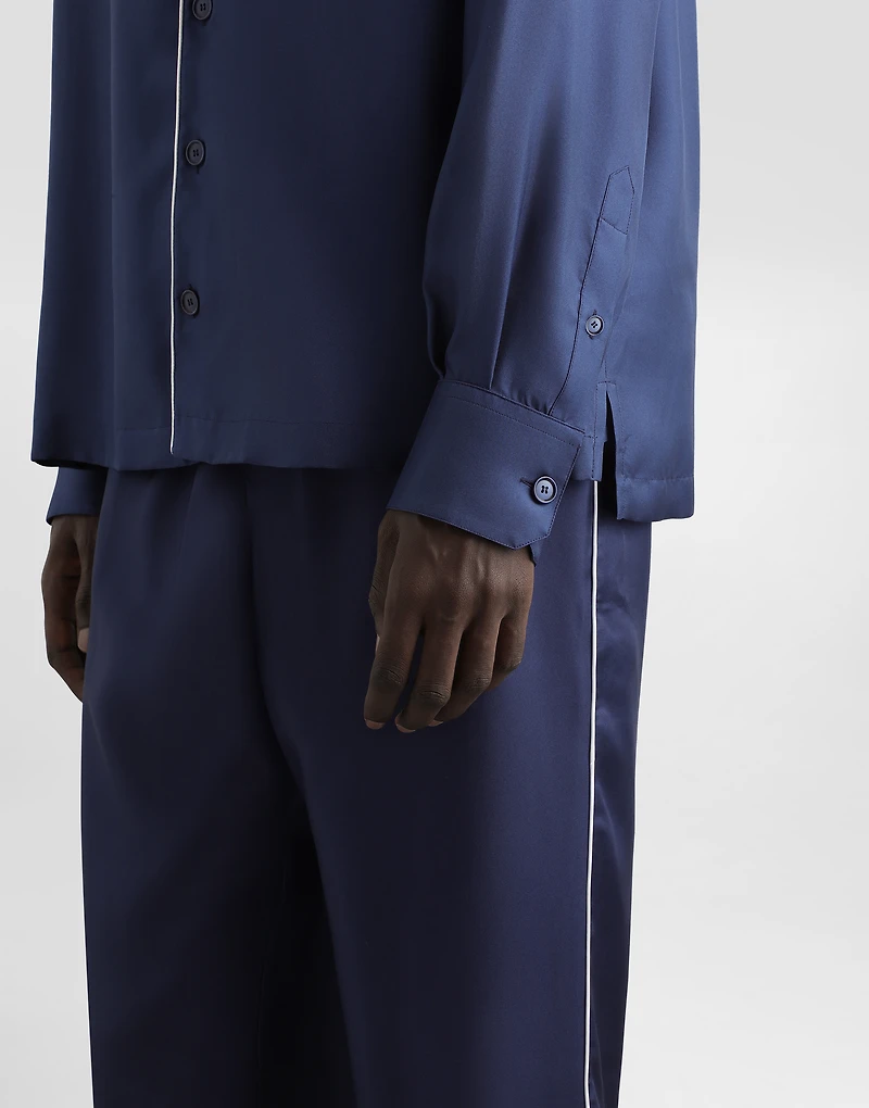 Silk shirt with DG logo-embroidered patch