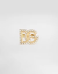 Ring with rhinestone-detailed DG logo