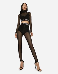 Tulle turtle-neck top