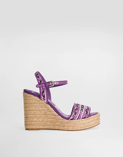 Wedge sandals with Majolica embroidery
