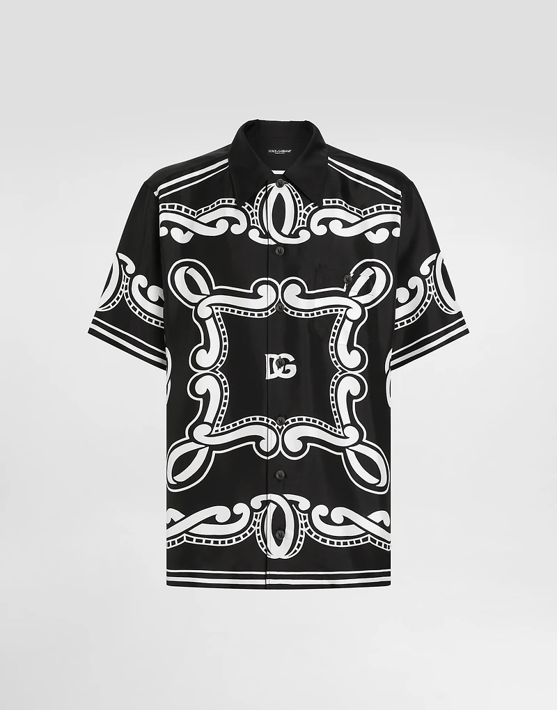 Silk shirt with bandanna print