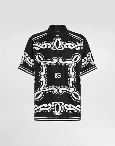Silk shirt with bandanna print