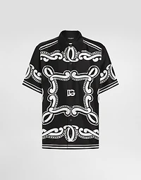 Silk shirt with bandanna print