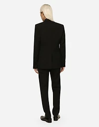 Stretch wool fabric Sicilia-fit tuxedo jacket