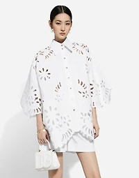 Oversize cotton shirt with cut-out detailing