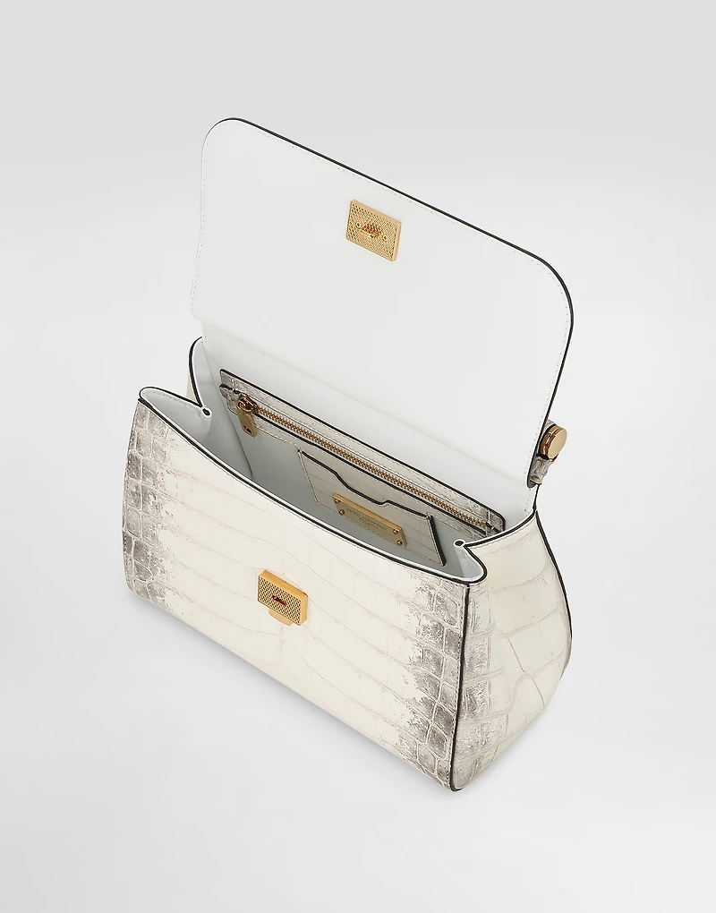 Large Sicily handbag in himalayan crocodile leather