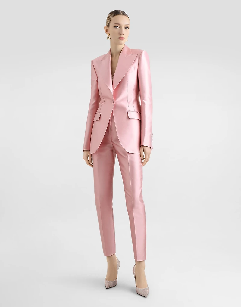 Silk shantung trousers