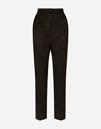 Floral jacquard pants