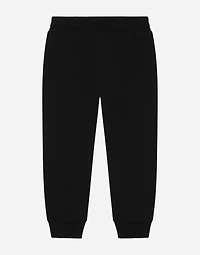 Jersey jogging pants with logo patch