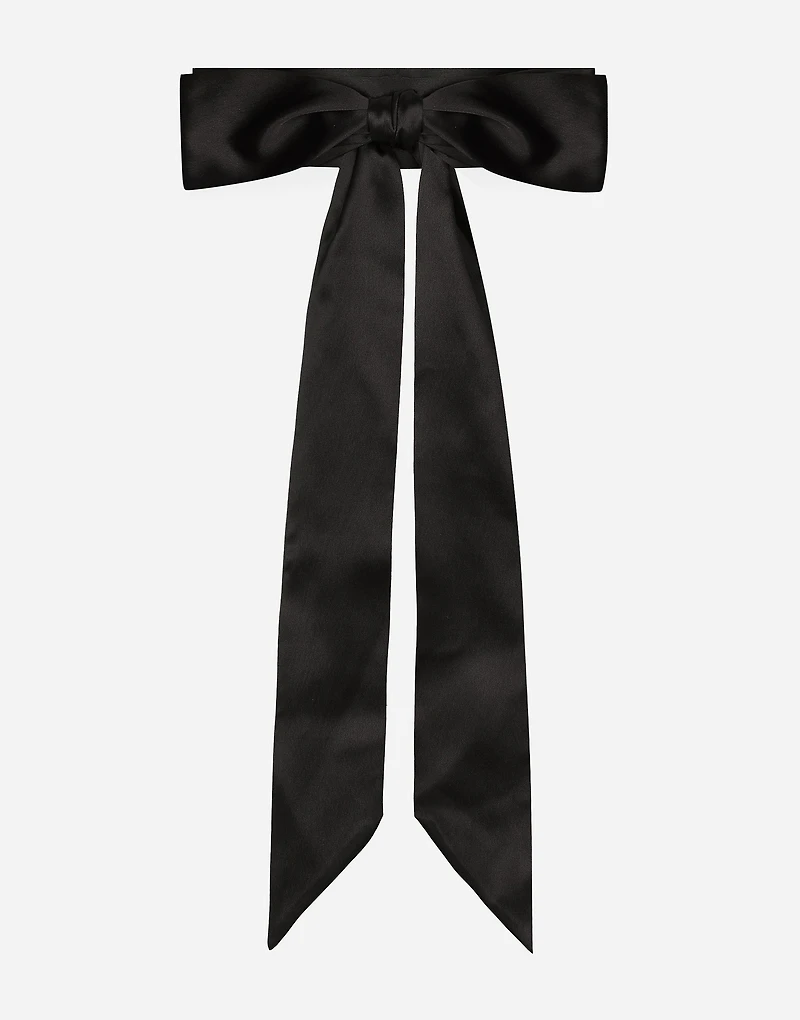 Silk satin tie belt