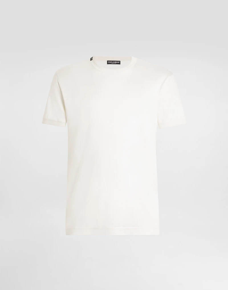 Short-sleeved silk t-shirt
