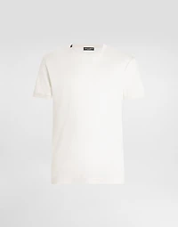 Short-sleeved silk t-shirt