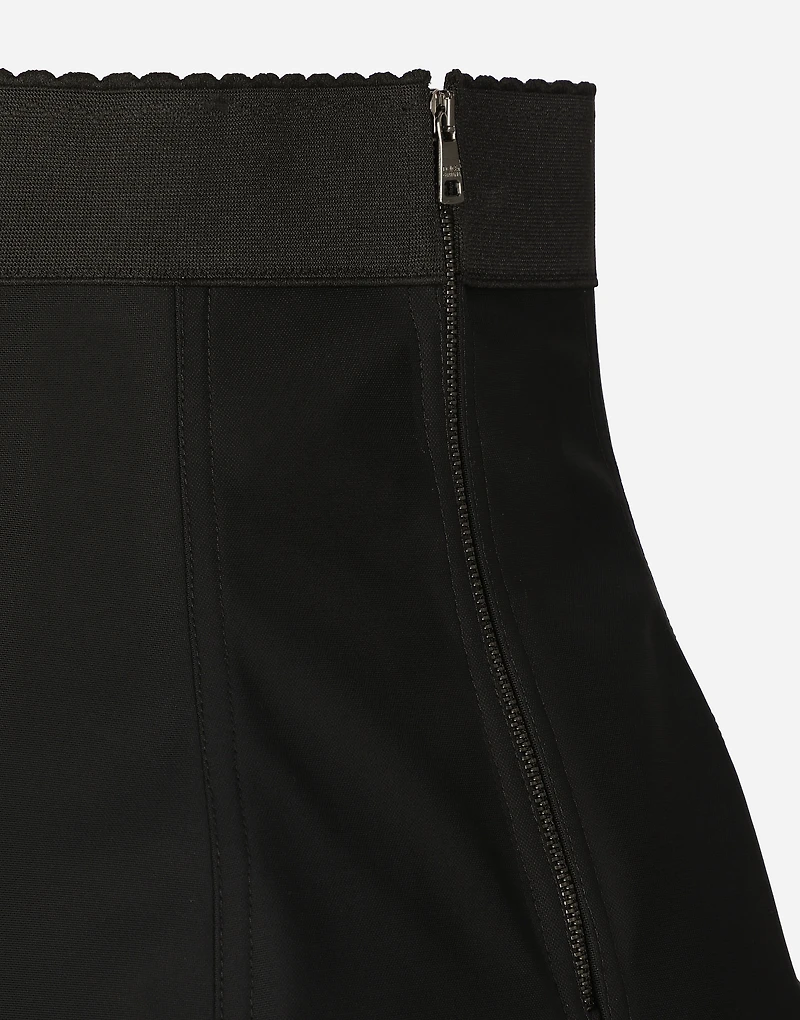 Marquisette and lace miniskirt with corset details