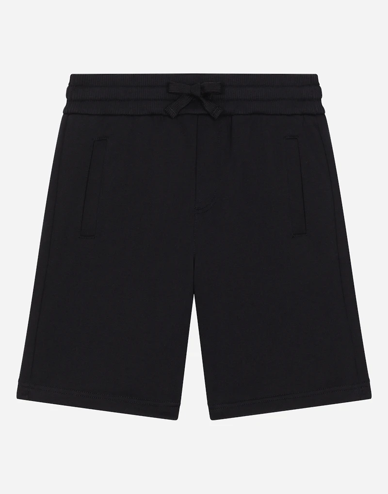 Fleece bermuda shorts with DG logo plaque
