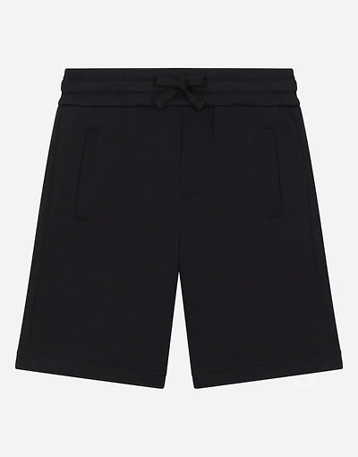 Fleece bermuda shorts with DG logo plaque