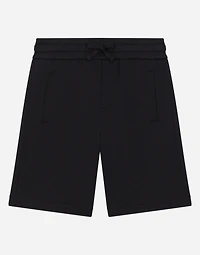 Fleece bermuda shorts with DG logo plaque