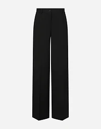 Flared wool gabardine pants