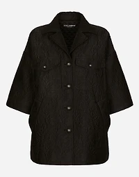 Short floral jacquard cape