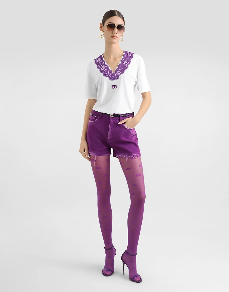 Jersey t-shirt with lace and DG patch