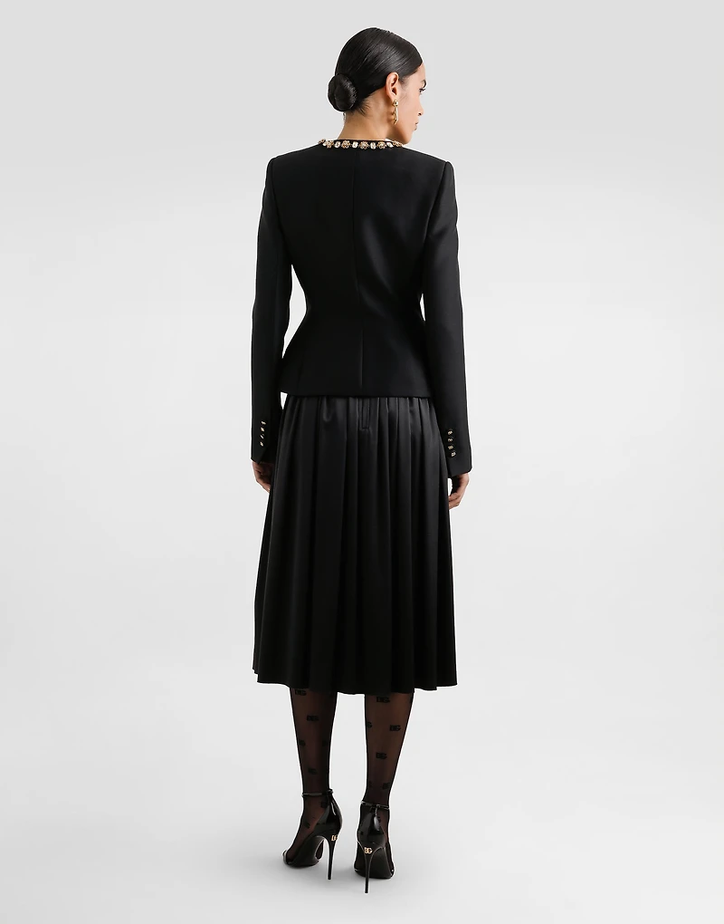 Single-breasted jacket faille