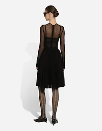Light tulle dress with corset details